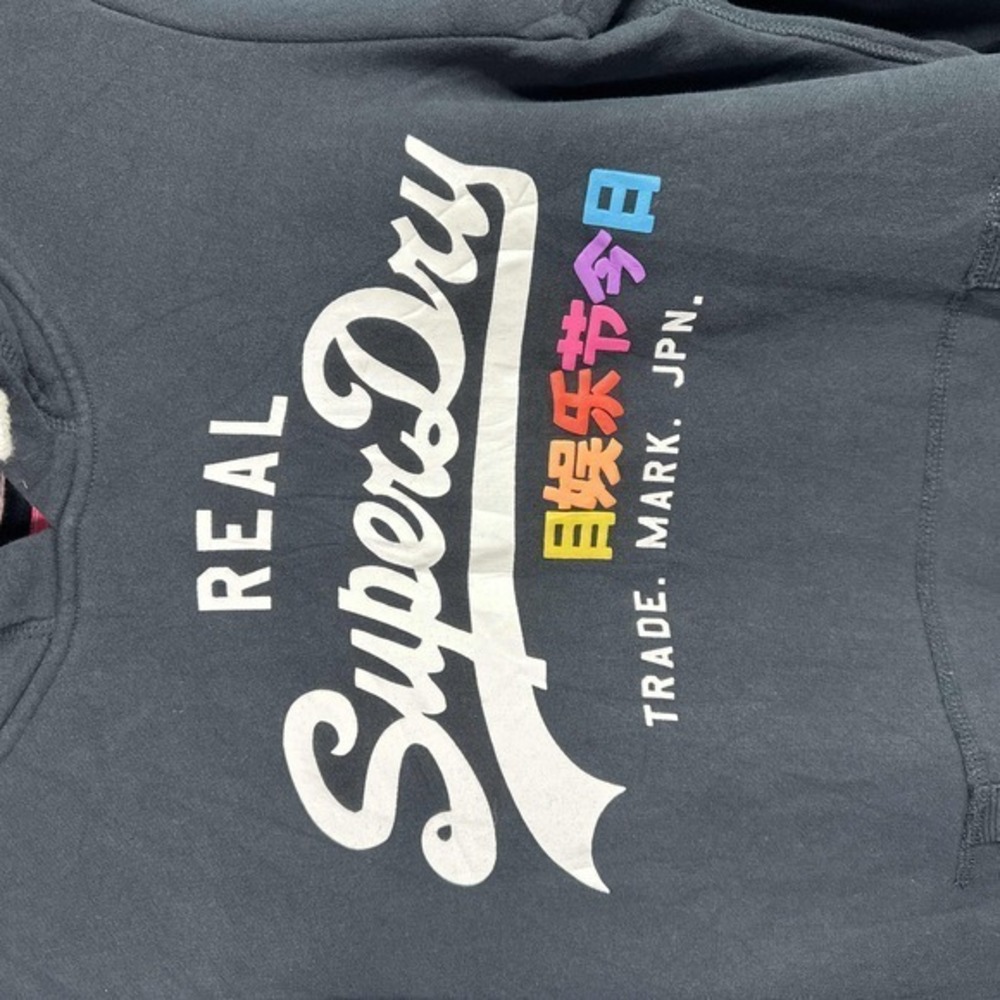 Superdry Sweatshirt Womens Size 8 Black Long Sleeve Hoodie Casual Streetwear - Picture 4 of 8
